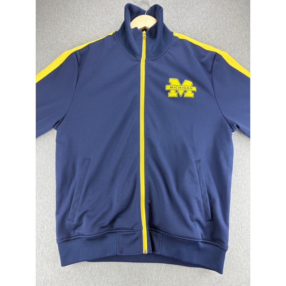Mitchell & Ness Track Jacket Mens XL Blue Michigan Wolverines College Vault NCAA